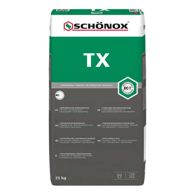 GOLVSPACKEL SCHÖNOX TX 25KG SJÄLVAVJÄMNANDE 487758